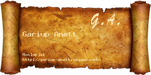 Gariup Anett névjegykártya